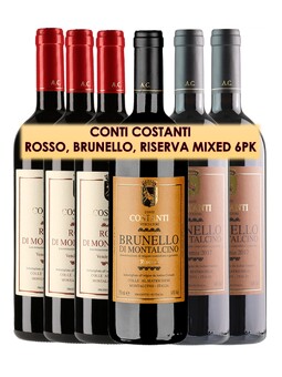 Conti Costanti Rosso, Brunello, Riserva Mixed 6PK